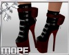 Boots with Bows-Dark Red