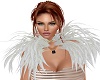 white fur/feathers colla
