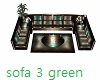 Sofa 3 Green and Gold