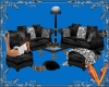 *V* Leather Couch Set