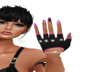 Pink Black Gloves