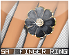 SA| Bloom Ring Black