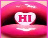 Pink Lips "Hi" Sticker