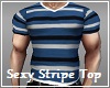 Sexy Blue Stripe Shirt
