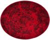 Elegant  Round Rug/ Red