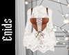 E. White lash dress