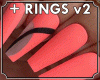 Coral Pink Nails+Rings