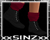 X Fae  Black Maroon Boot