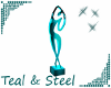 Teal & Steel Lady Statue