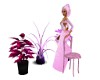 8-Pose Pink Velvet Chair