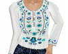 TF* Blue Embroidery Top