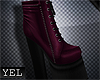 [Yel] Dark cherry boots
