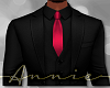 Black Suit Fuschia Tie +