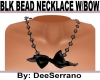BLK BEAD NECKLACE W/BOW