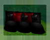 Black n Red Pillow Couch