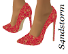 Shoes-Red Gold Filigree