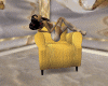 golden armchair/poses
