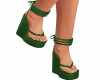 green platform sandals