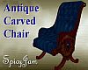 Antq Carved Chair Blue