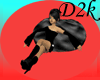 D2k-Black velvet beanbag