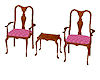 table & chairs pink
