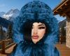 Zariah Fur Hood Blue