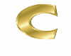 3D gold letter C
