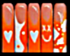 Orange Smiley Nails
