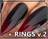 Black Red nails +Rings 2