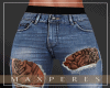 Jeans Rip. + Tatt. blue