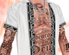 White Open Shirt Tats