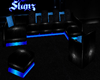 Blue/ Black Sofa