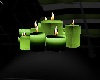 lime green, black candle