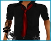 CW Black Shirt/Red Tie