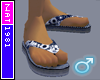 (Nat) White/Blue Sandals