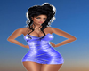 blue latex party dress