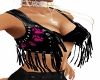 Fringed Top Black/Pink