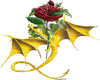 Gold Dragon with Rose