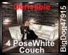[BD] 4 Pose White Couch