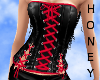 *h* Leather Corset Red