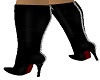black zipper knee boots