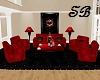 SB* Red Suede Sofa Set