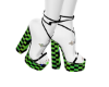 green check block heels