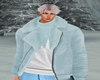 coat fur blue snown