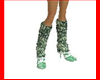 Green white Boots,