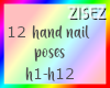 12 Nail Hand Model Poses