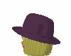 Purple hat & blonde hair