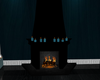 blue candle fireplace