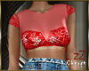 cK Skirt Denin Top Red