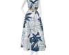 Navy and White Floral